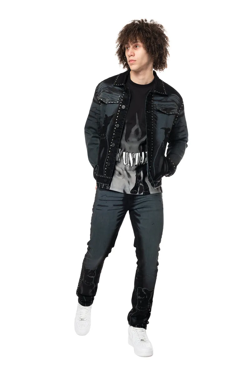 Smoke Rise Men's Color Flocked Jean
