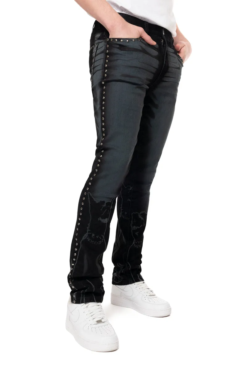 Smoke Rise Men's Color Flocked Jean