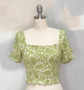 SO green smocked top