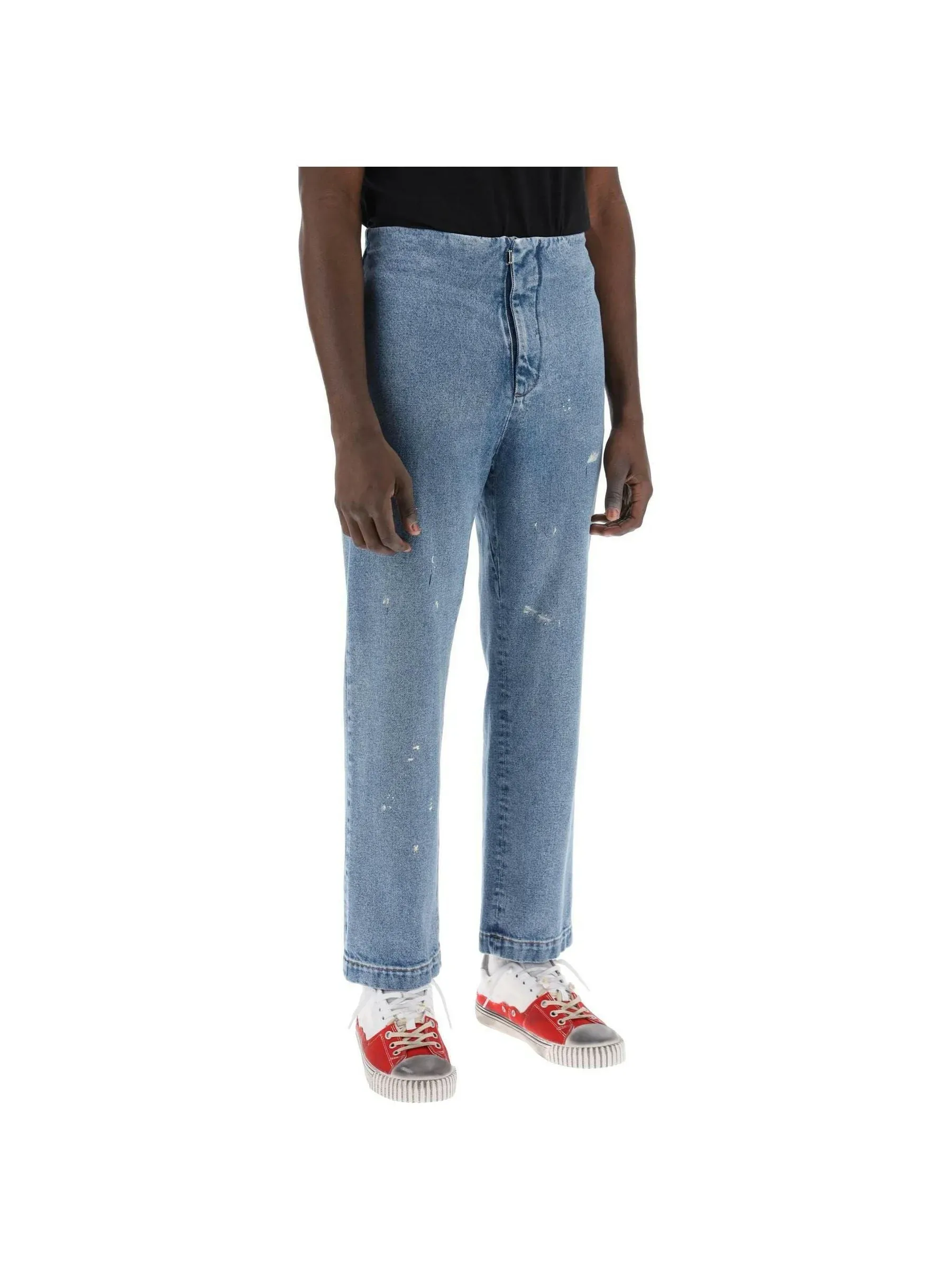 Straight-Leg Jeans No Waistband