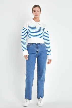 Stripe Knit Long Sleeve Top