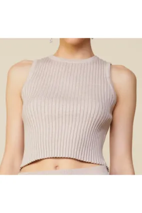 Taupe Vibes Ribbed Knit Top