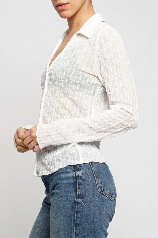 TEXTURED MESH SHIRT