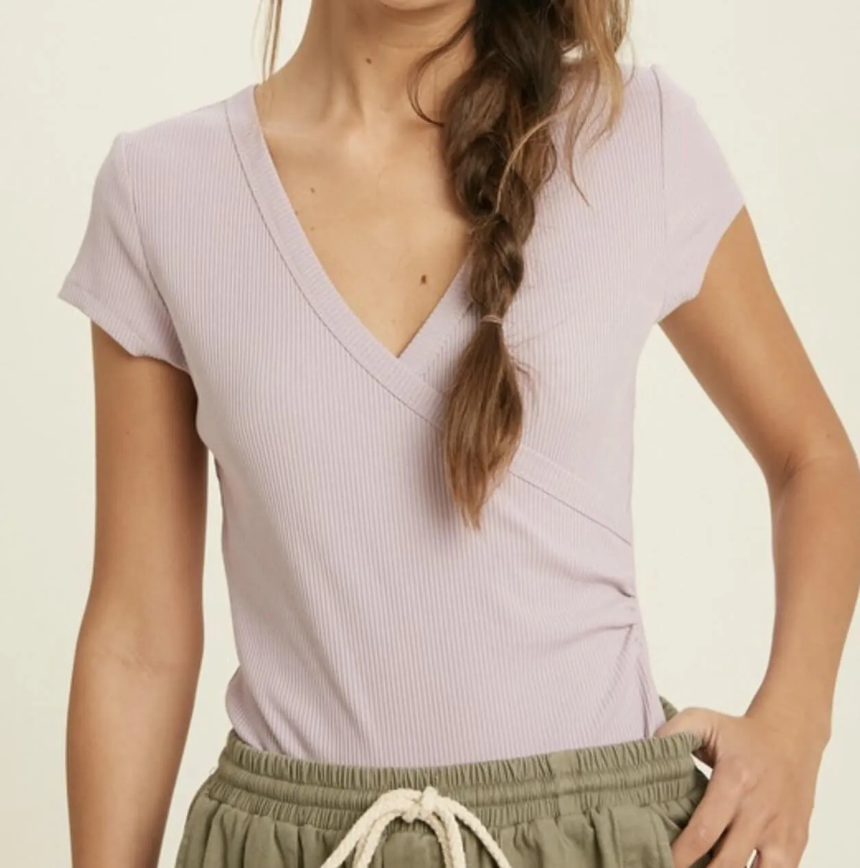 The Allison Bodysuit: Cap Sleeve Surplice Wrap Style Bodysuit