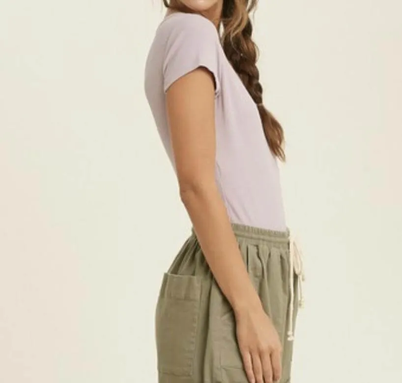 The Allison Bodysuit: Cap Sleeve Surplice Wrap Style Bodysuit