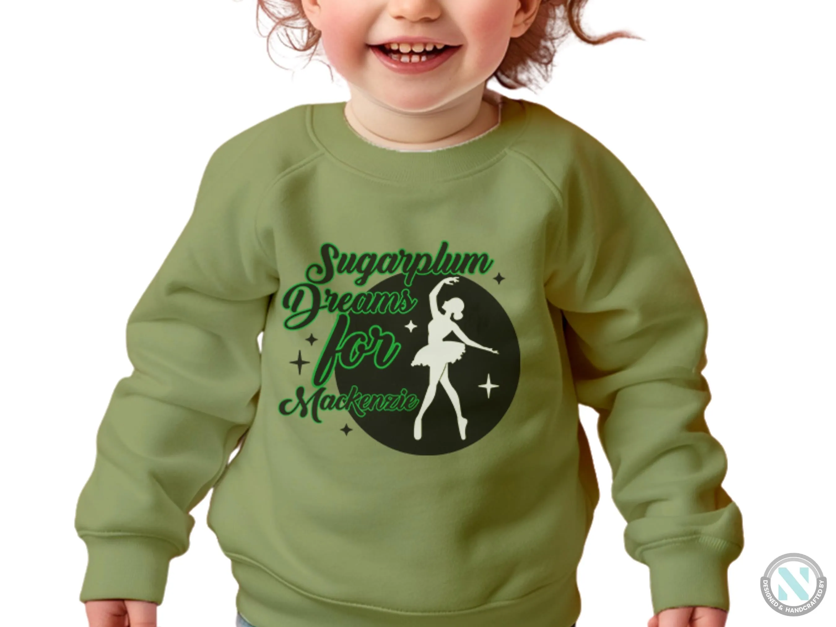 Toddler Girls Custom Name Jumper Sweatshirt with Sugarplum Dreams Gift