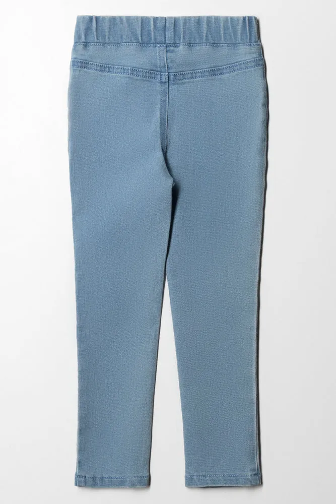Unicorn Embroidery Knee Jegging light Blue