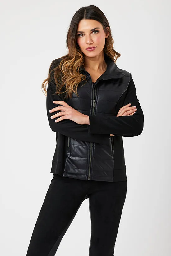 Vegan Leather/Suede Quilted Jacket