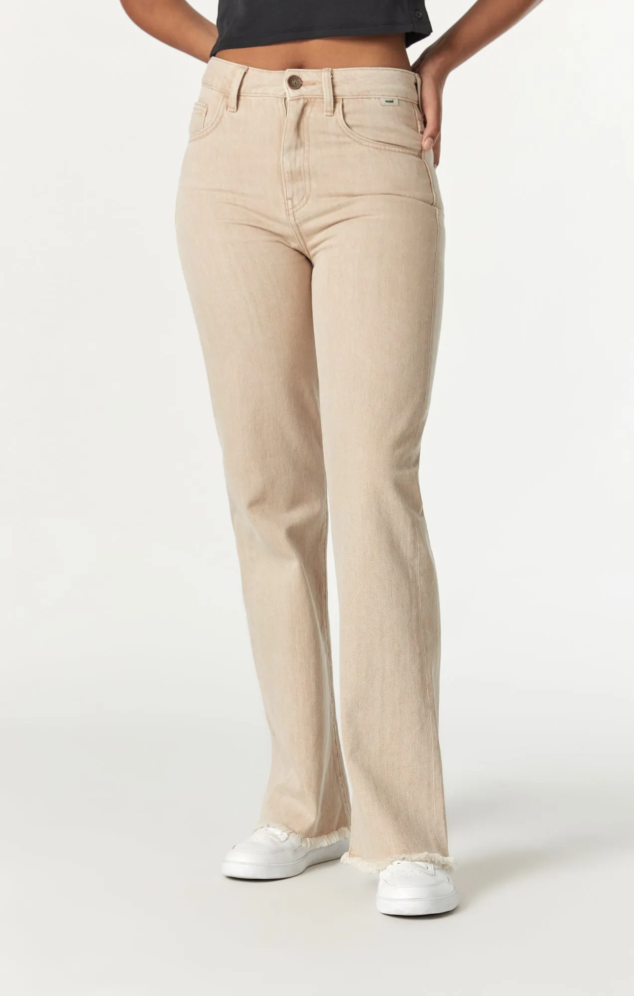 VICTORIA WIDE LEG JEANS IN BEIGE NATURAL DYE