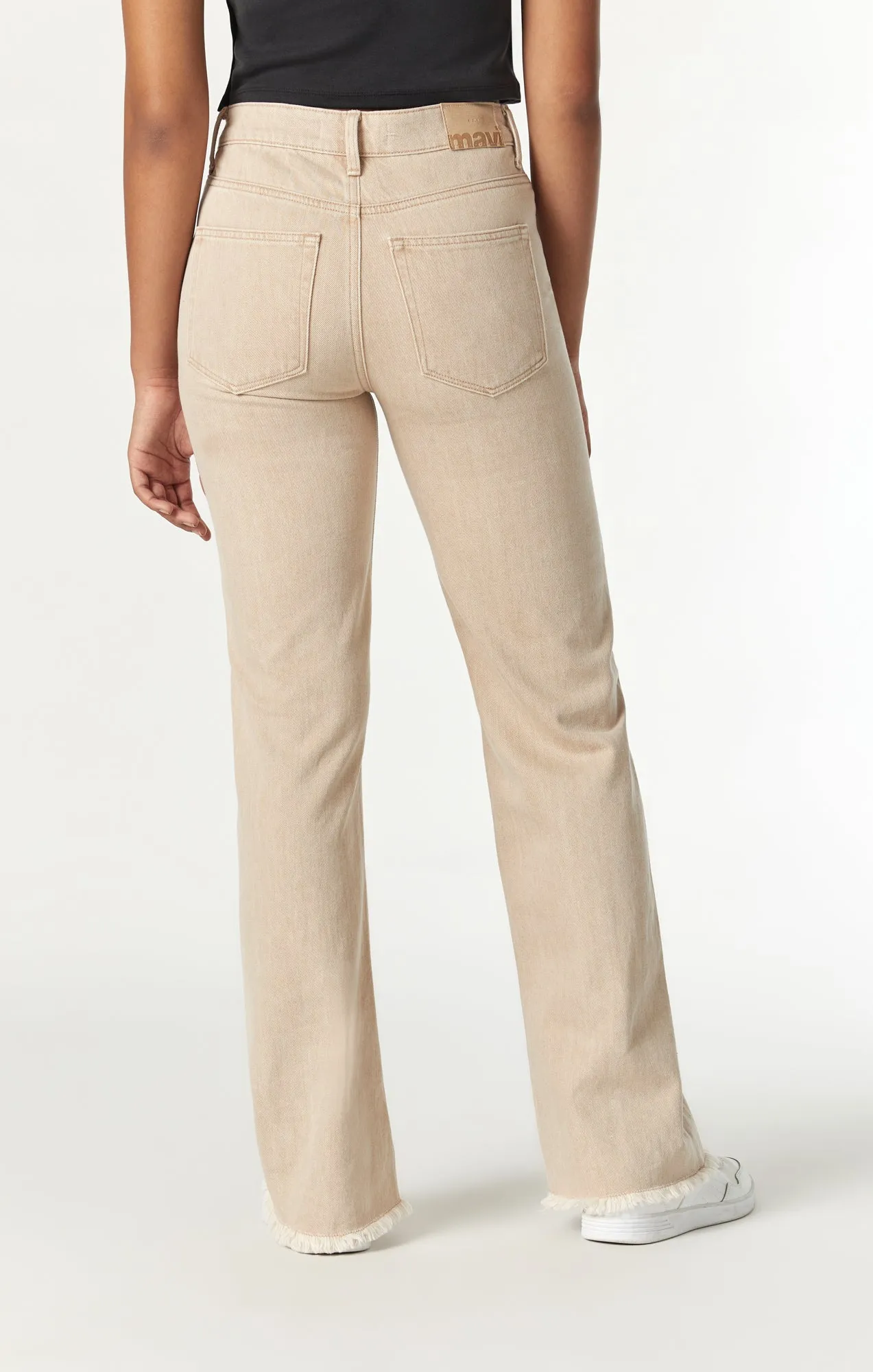 VICTORIA WIDE LEG JEANS IN BEIGE NATURAL DYE