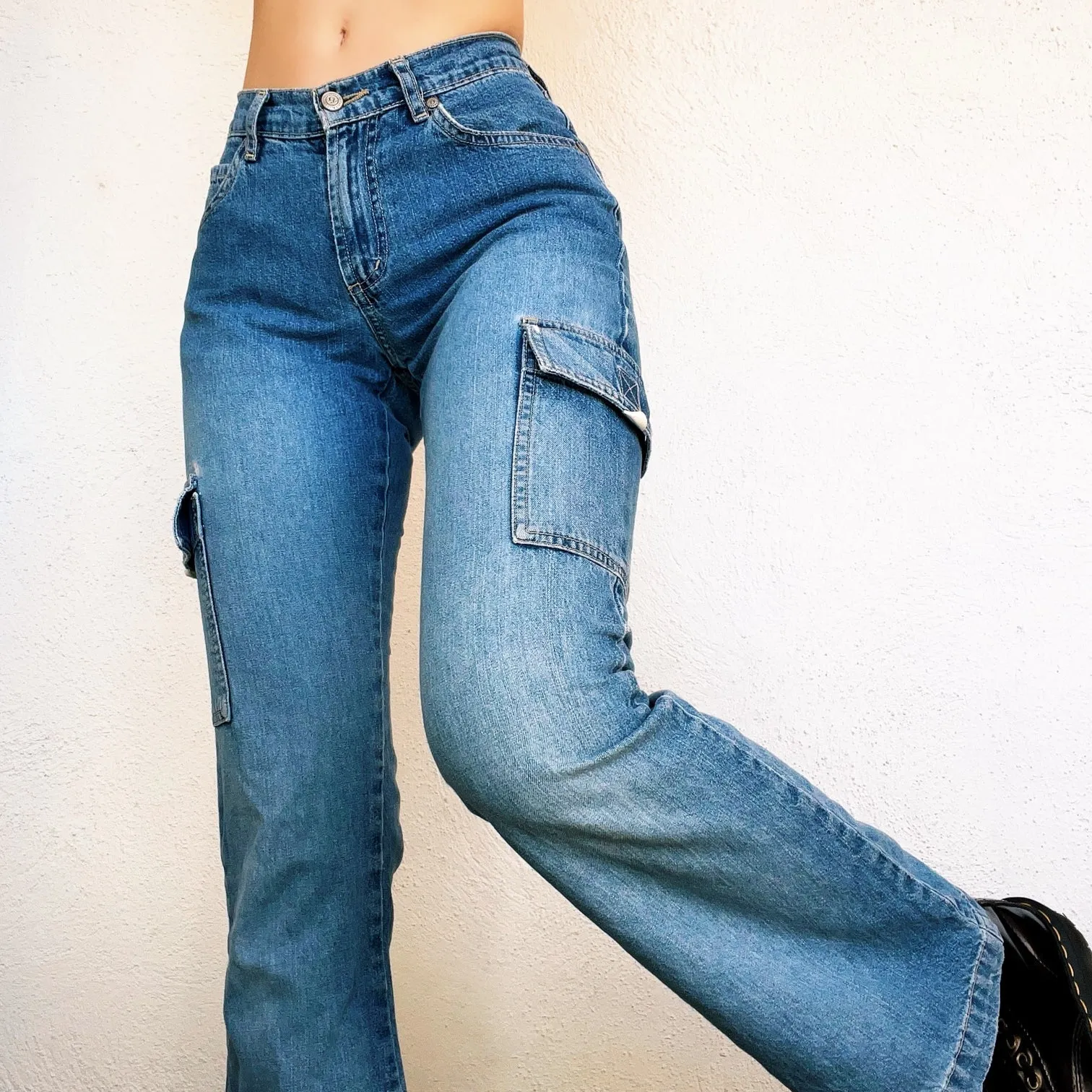 Vintage Cargo Flare Jeans