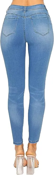 WAX JEAN Women's Butt I Love You Push-Up Destructed Modal Basic Skinny Jeans