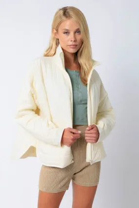 Weekender Cream Quilted Puffer Jacket