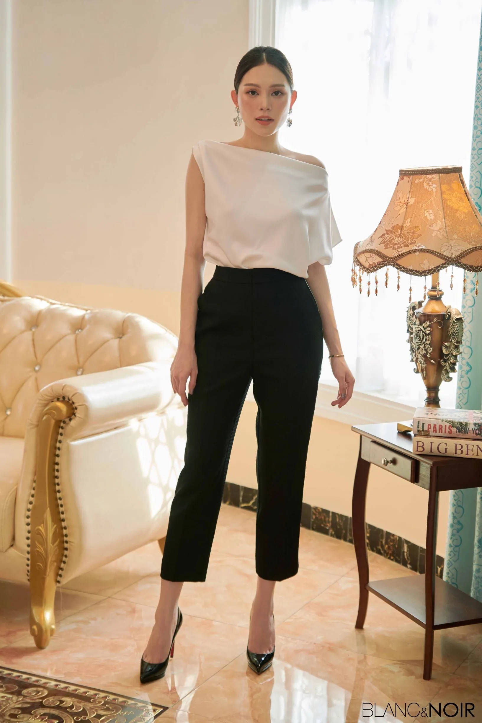 White Silk Off Shoulder Top