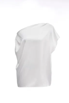 White Silk Off Shoulder Top