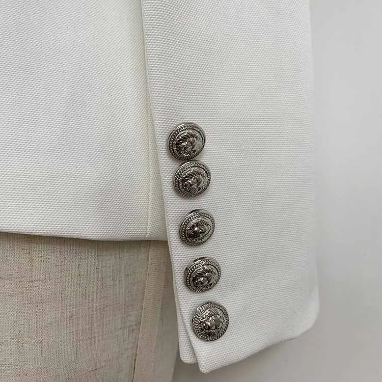 Women's Blazer Double Beasted Coat wit Buttons Trendy Jackets