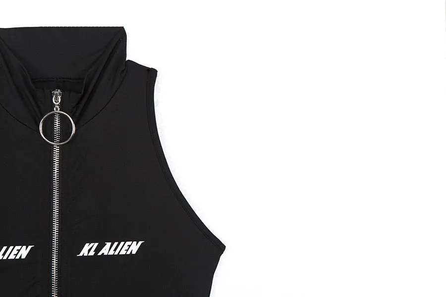 Women's Summer Sleeveless Fitness Bodysuit With Turtleneck