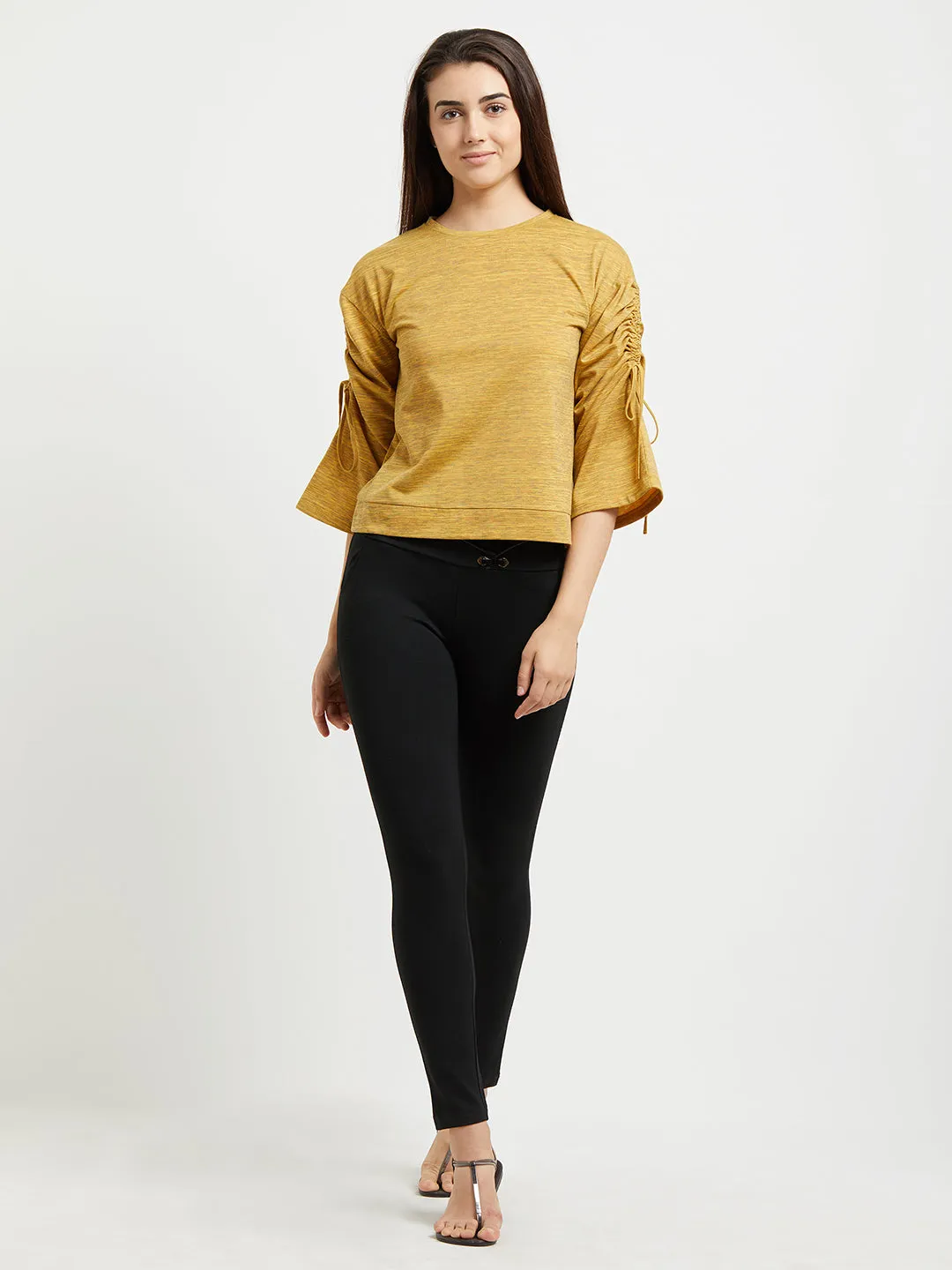 Yellow Solid Full Sleeves Top